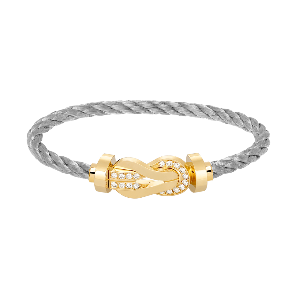 [Imperial] CHANCE LARGE 8 FIGURE BUCKLE HALF DIAMOND BRACELET GOLD