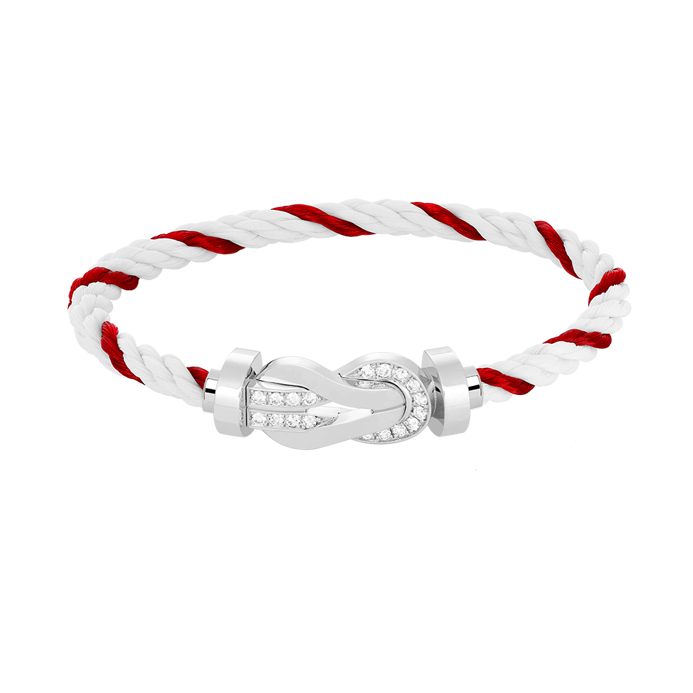 [Imperial] CHANCE LARGE 8 FIGURE BUCKLE HALF DIAMOND BRACELET SILVER