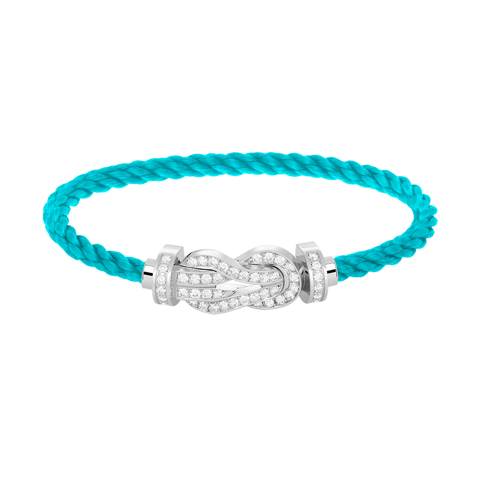 [Imperial] CHANCE LARGE 8 FIGURE BUCKLE FULL DIAMOND BRACELET SILVER