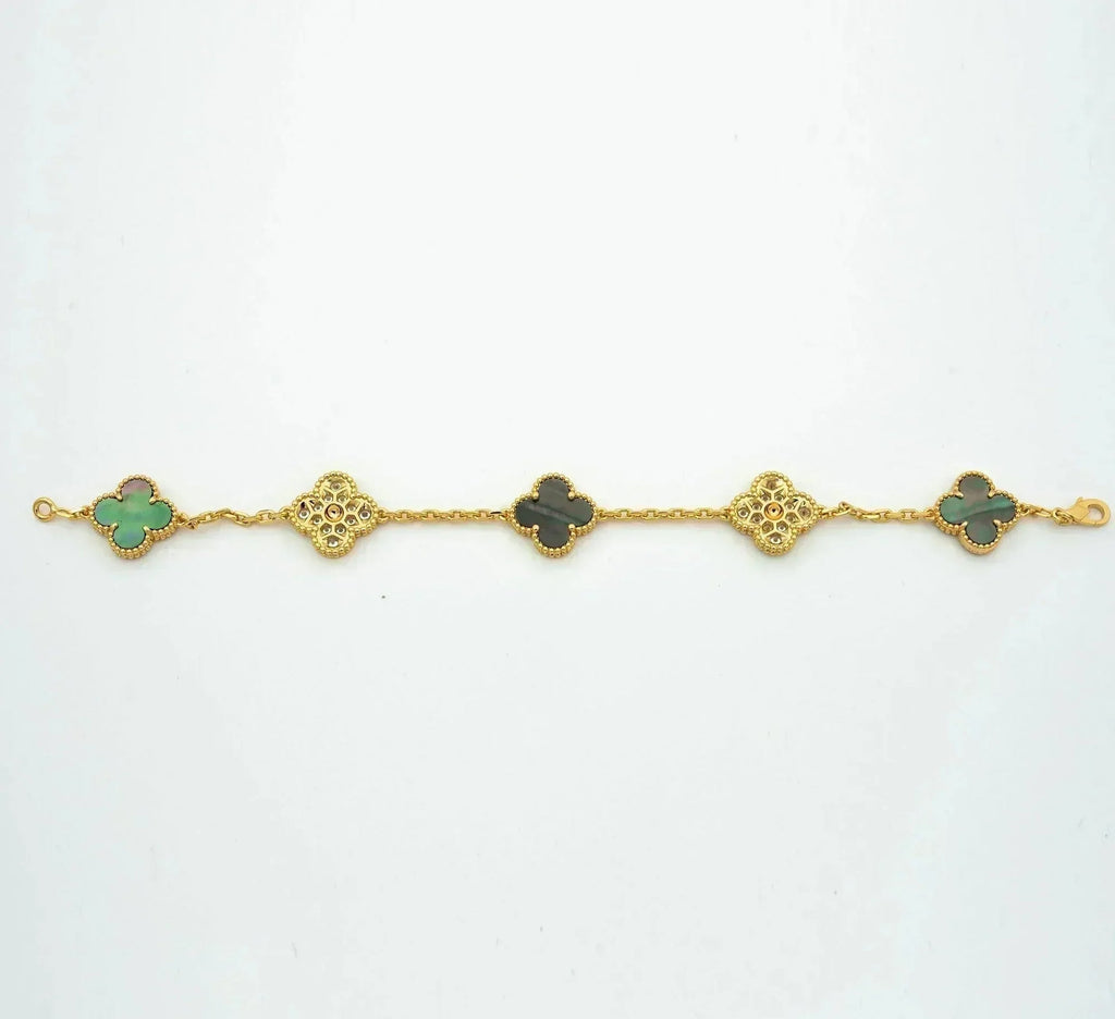 [Imperial]New CLOVER 5 MOTIF GRAY MOP BRACELET COLLECTION