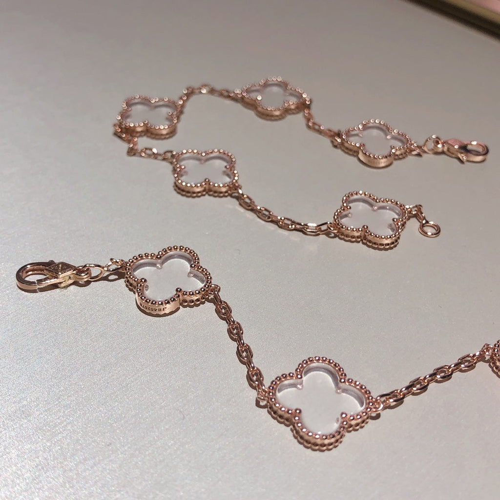 [Imperial]New CLOVER 5 MOTIF ROCK CRYSTAL BRACELET