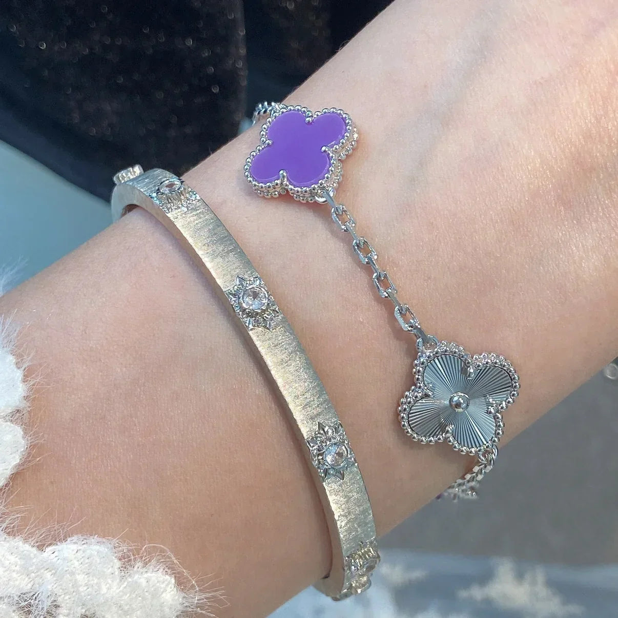 [Imperial]New  CLOVER 5 MOTIF VIOLET BRACELET COLLECTION