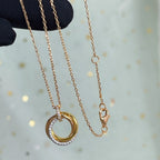 [Imperial] TRINITY NECKLACE SILVER GOLD PINK GOLD DIAMONDS
