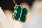 [Imperial] CLOVER EARRINGS GOLD MALACHITE DIAMOND 3 MOTIF