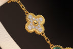 [Imperial] CLOVER EARRINGS GOLD MALACHITE DIAMOND 3 MOTIF