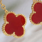 [Imperial] CLOVER  2 MOTIF  TIGER EYE CARNELIAN EARRINGS