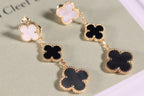 [Imperial] CLOVER EARRINGS GOLD ONYX MOP 3 MOTIF
