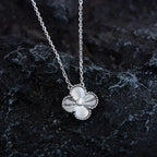 [Imperial] CLOVER  15MM DIAMOND LASER NECKLACE SILVER