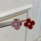 [Imperial] CLOVER MEDIUM 1 MOTIFS CARNELIAN  DIAMOND earrings