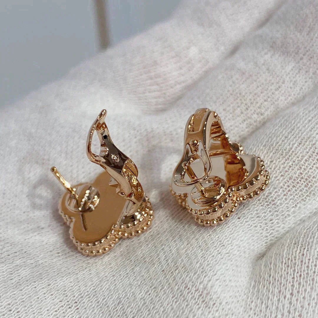 [Imperial] CLOVER MEDIUM 1 MOTIFS CARNELIAN  DIAMOND earrings