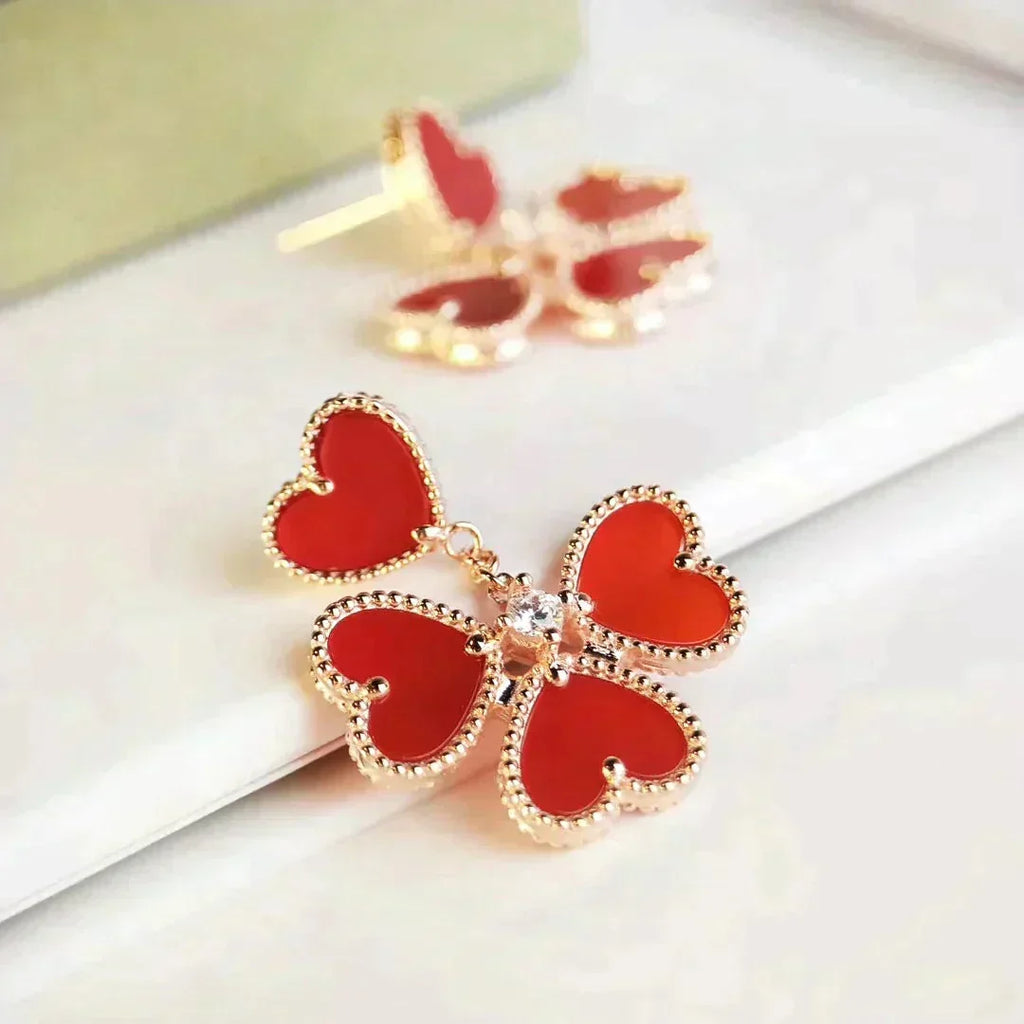 [Imperial] SWEET CLOVER CARNELIAN EARRINGS