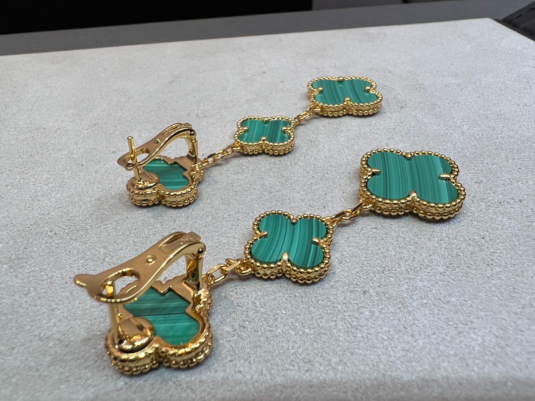 [Imperial] CLOVER MALACHITE 3 MOTIFS GOLD