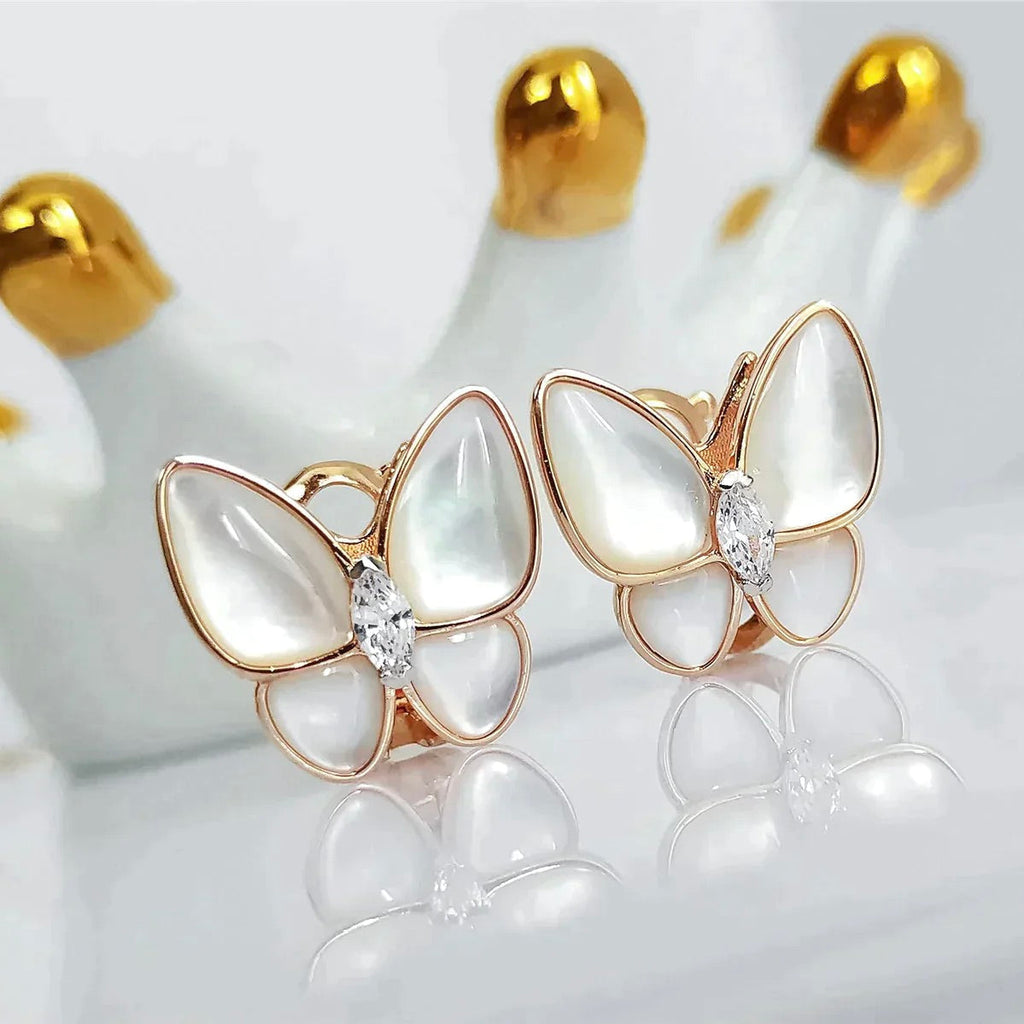 [Imperial] BUTTERFLY MOP DIAMOND EARRINGS