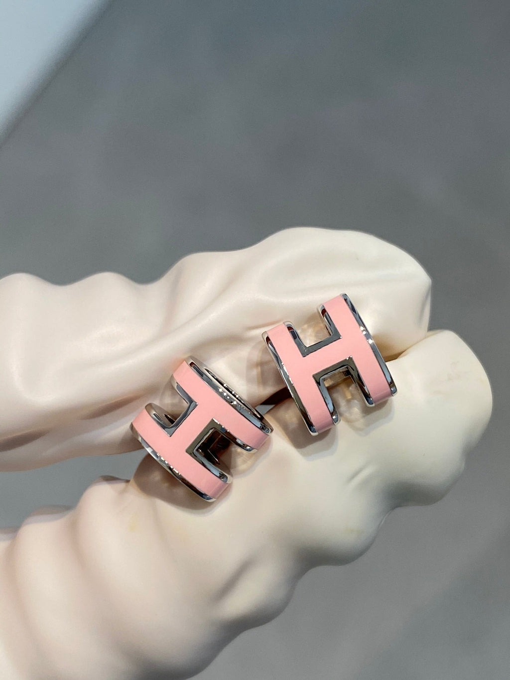 [Imperial] MINI POP H SILVER EARRINGS PINK
