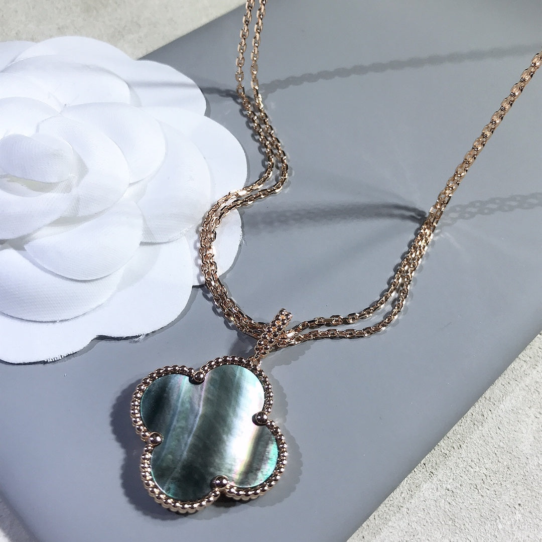 [Imperial] CLOVER 25MM GOLD DARK MOP BIG CLOVER NECKLACE