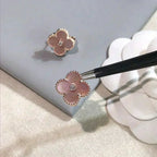 [Imperial] CLOVER MEDIUM 1 MOTIFS  PINK MOP DIAMOND EARRINGS