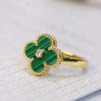 [Imperial] CLOVER MALACHITE RING GOLD DIAMOND