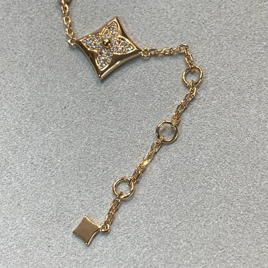 [Imperial] STAR AND SUN 4 MOTIFS GOLD DIAMONDS BRACELET