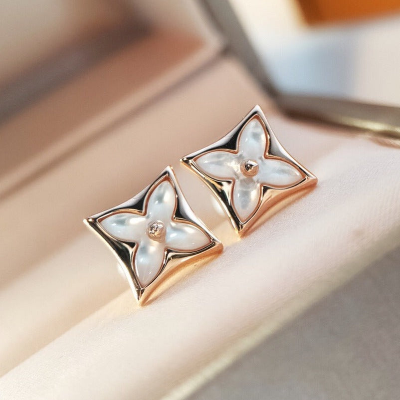 [Imperial] STAR MOP PINK GOLD EARRINGS