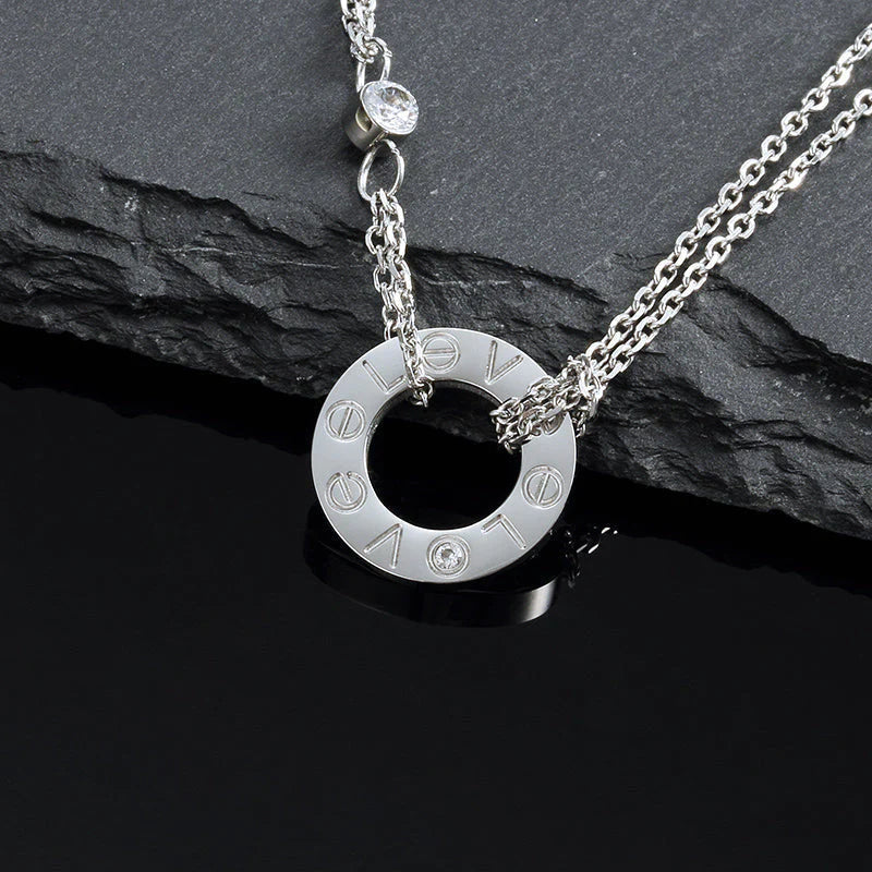 [Imperial] LOVE NECKLACE 16MM 2 DIAMONDS