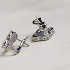 [Imperial] CLOVER MEDIUM 1 MOTIFS  WHITE MOP EARRINGS SILVER