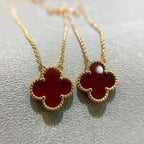 [Imperial] CLOVER 15MM CARNELIAN SINGLE FLOWER NECKLACE