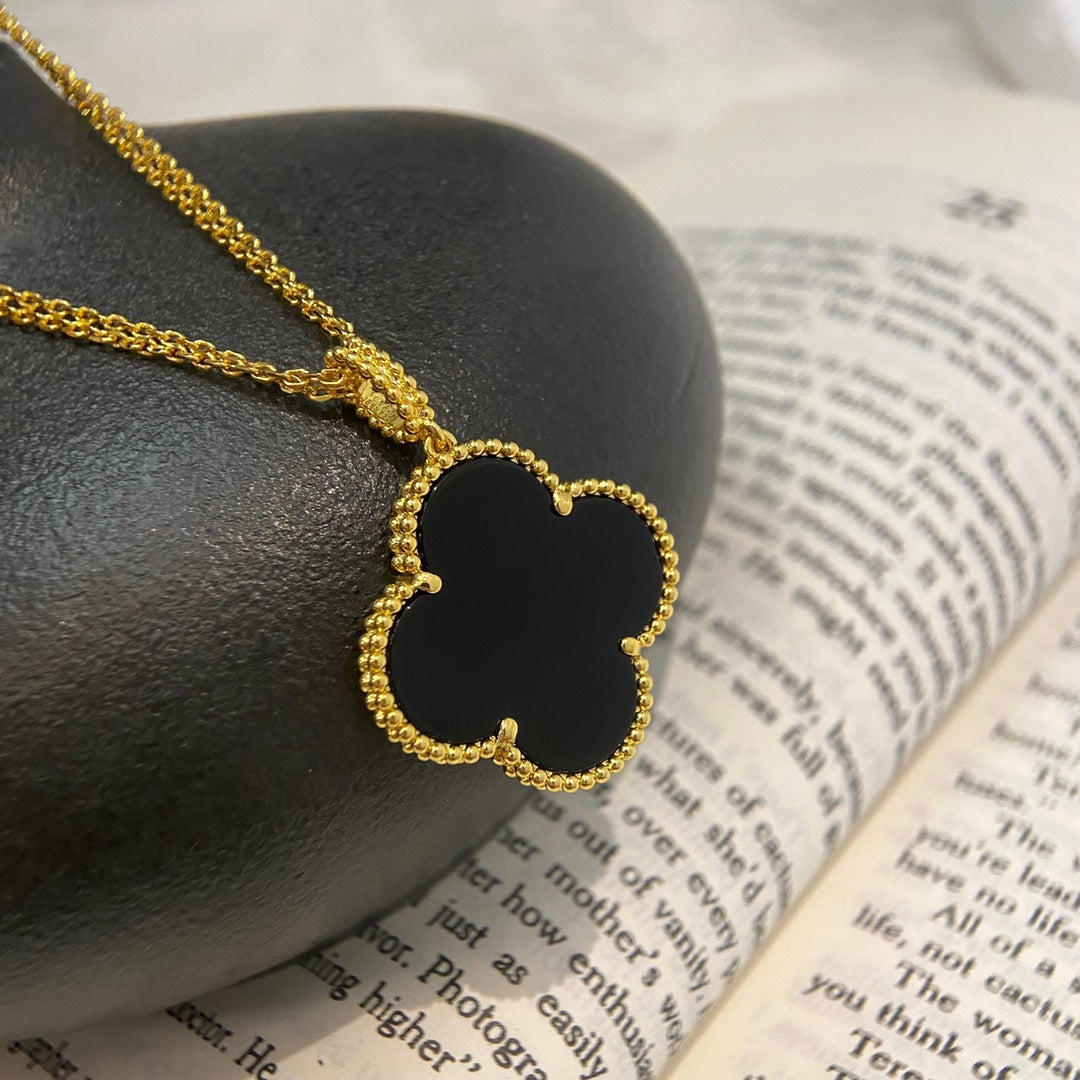 [Imperial] CLOVER 25MM NECKLACE GOLD ONYX