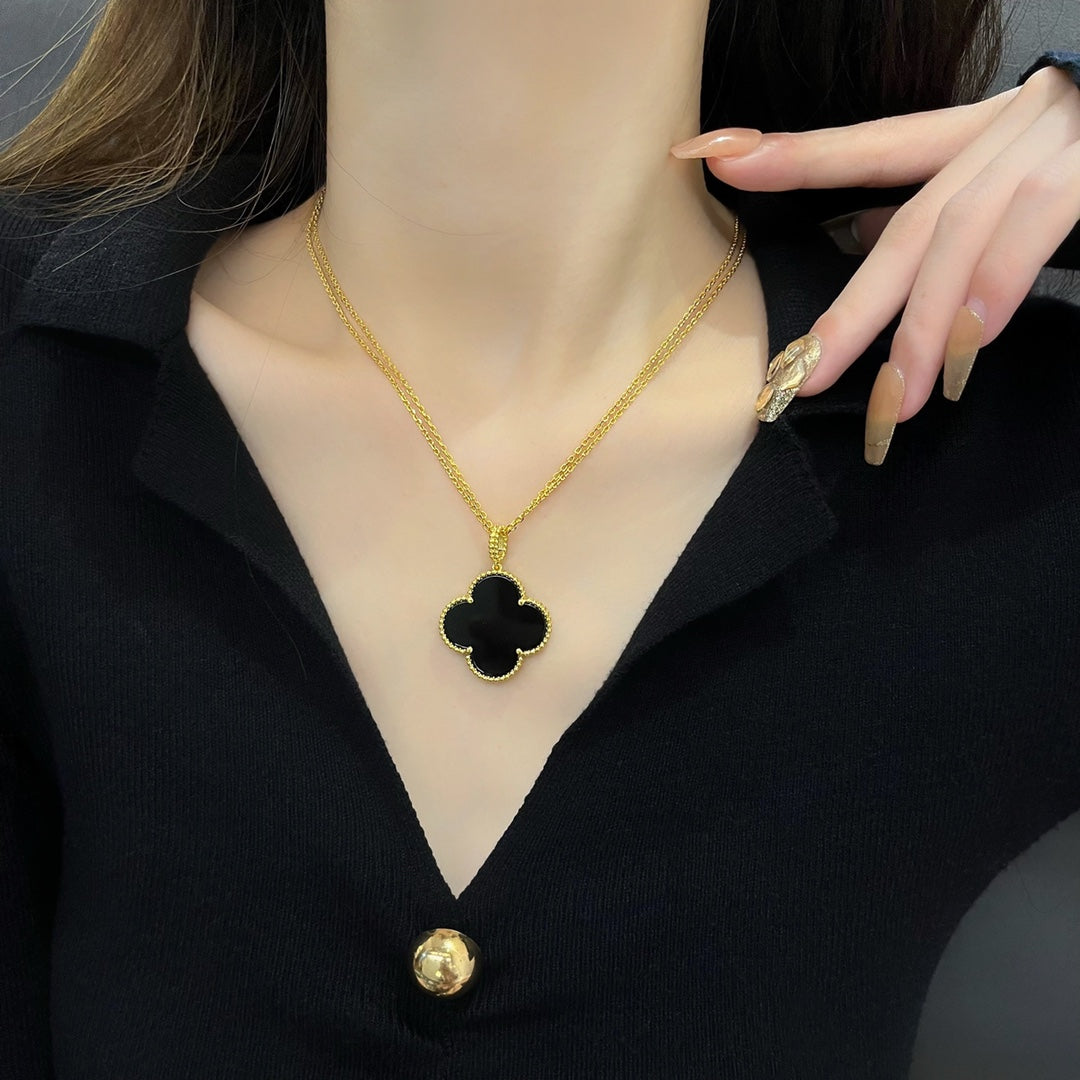 [Imperial] CLOVER 25MM NECKLACE GOLD ONYX