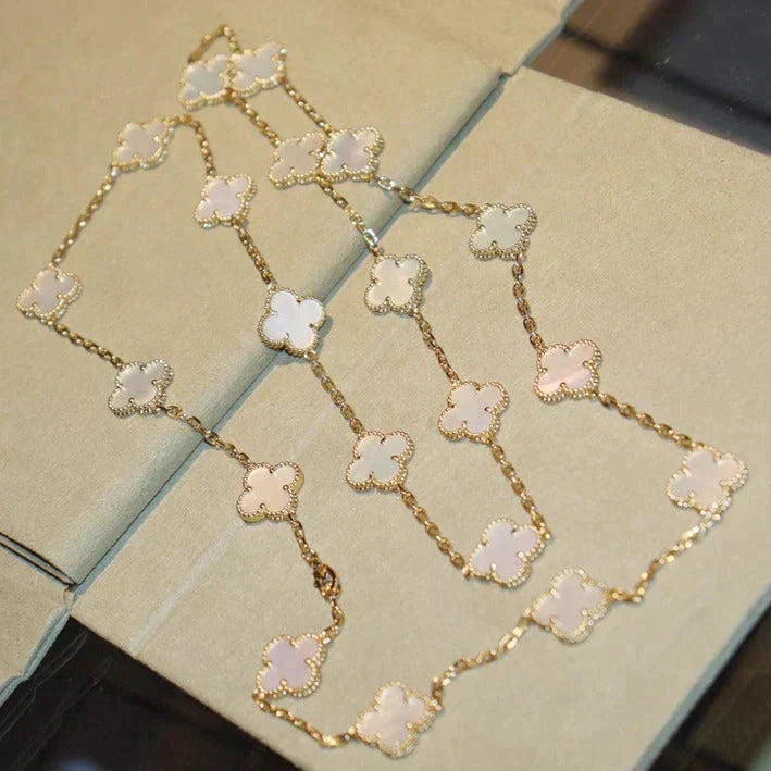 [Imperial] CLOVER 20 MOTIFS WHITE MOP NECKLACE