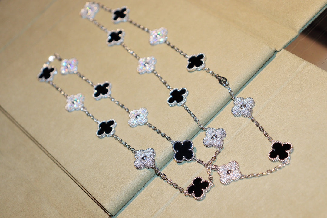 [Imperial] CLOVER 20 MOTIFS ONYX DIAMOND SILVER