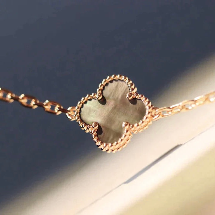 [Imperial] CLOVER 20 MOTIFS DARK MOP DIAMOND  NECKLACE
