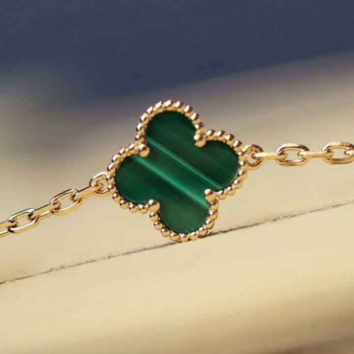 [Imperial] CLOVER 20 MOTIFS MALACHITE DIAMOND NECKLACE