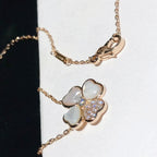 [Imperial] CLOVER MOP DIAMOND ROSE GOLD NECKLACE