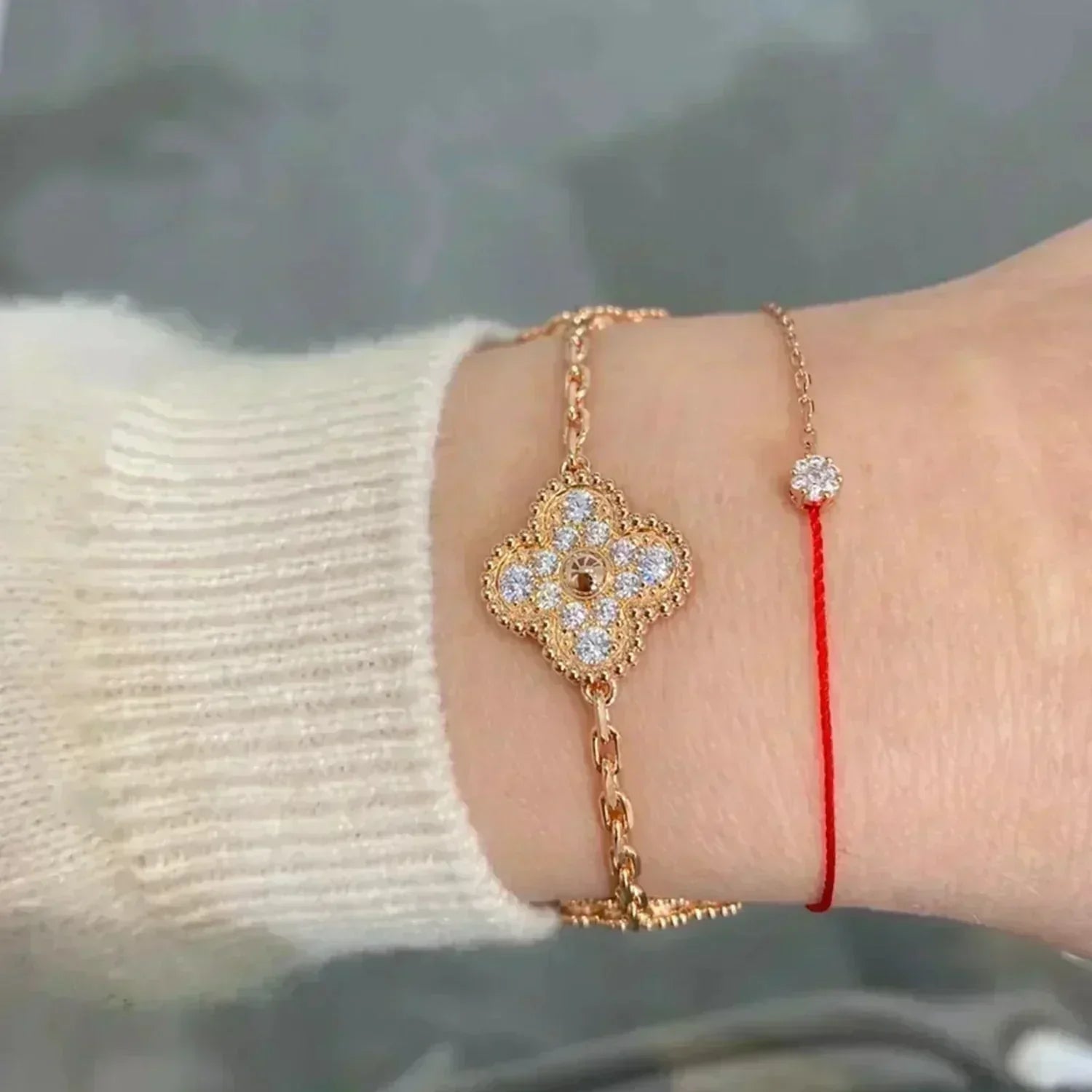 [Imperial] New  CLOVER 5 MOTIF FULL DIAMOND BRACELET COLLECTION