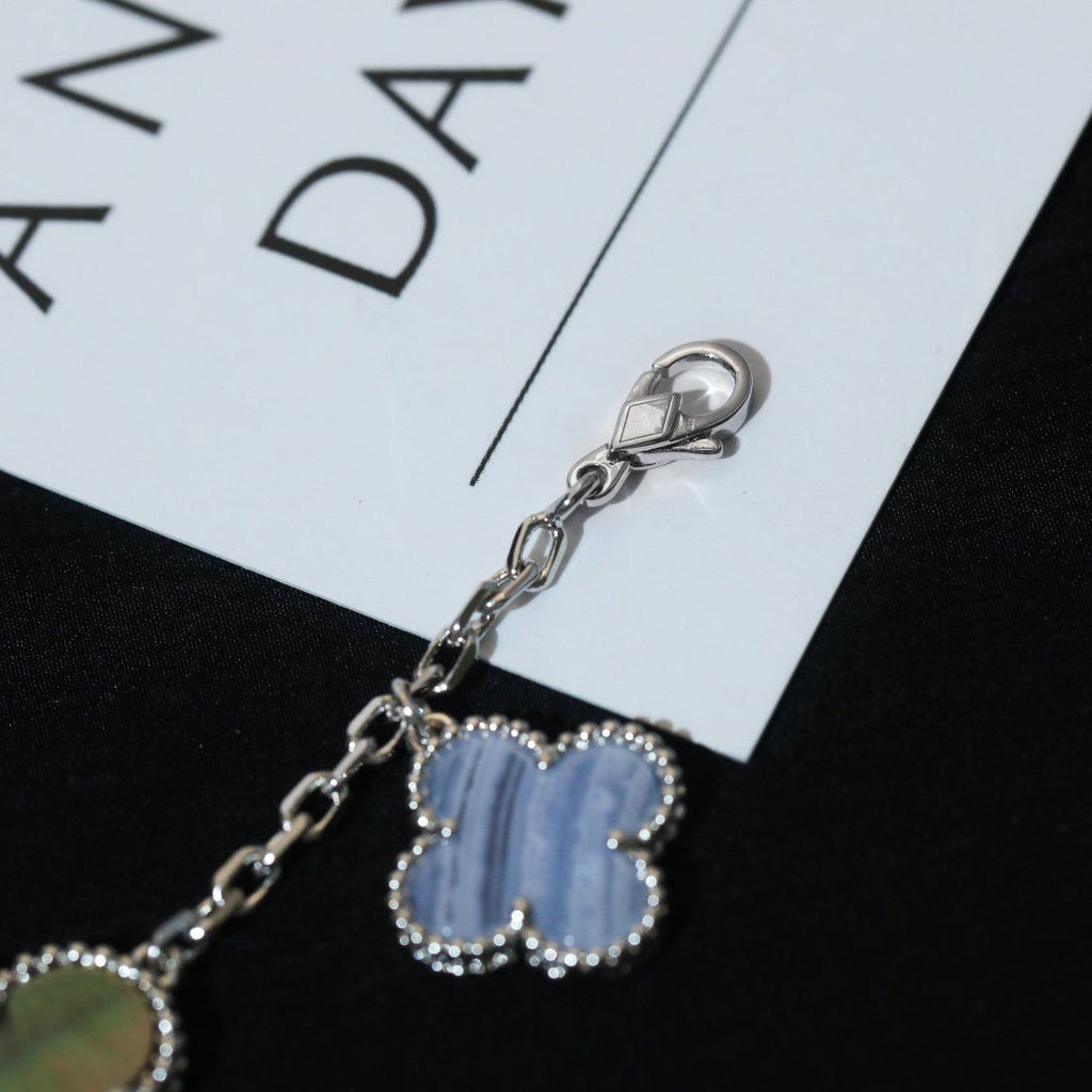 [Imperial] CLOVER BRACELET 5 MOTIFS MOP CHALCEDONY SILVER