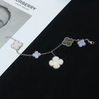 [Imperial] CLOVER BRACELET 5 MOTIFS MOP CHALCEDONY SILVER