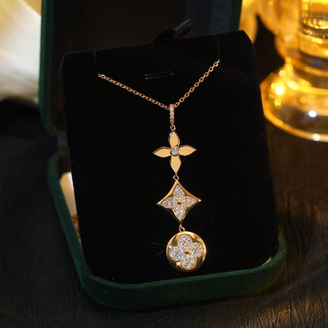 [Imperial] STAR AND SUN DIAMOND PINK GOLD NECKLACE