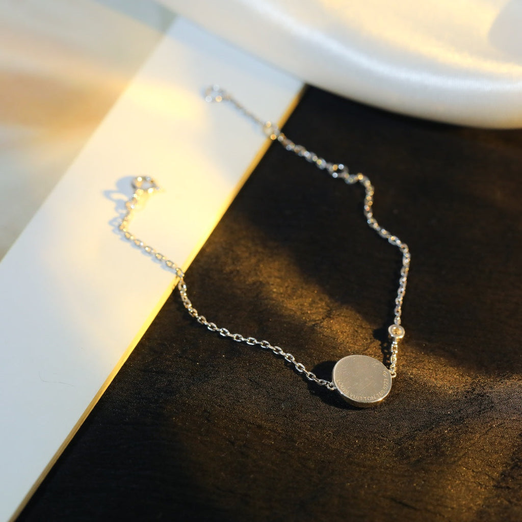 [Imperial] SUN MOTIF PINK MOP SILVER BRACELET