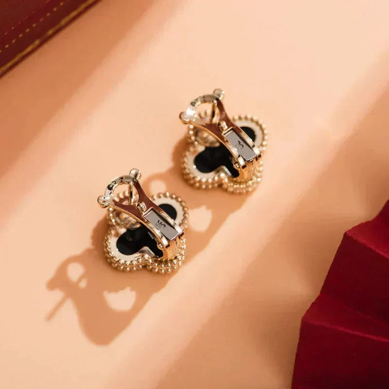 [Imperial] CLOVER MEDIUM 1 MOTIFS  ONYX STUD EARRINGS
