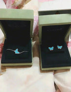 [Imperial] BUTTERFLY TURQUOISE EARRINGS SILVER