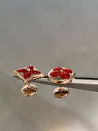 [Imperial] STAR AND SUN PINK GOLD CARNELIAN STUD EARRINGS