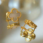 [Imperial] CLOVER MEDIUM 1 MOTIFS  WHITE MOP STUD EARRINGS