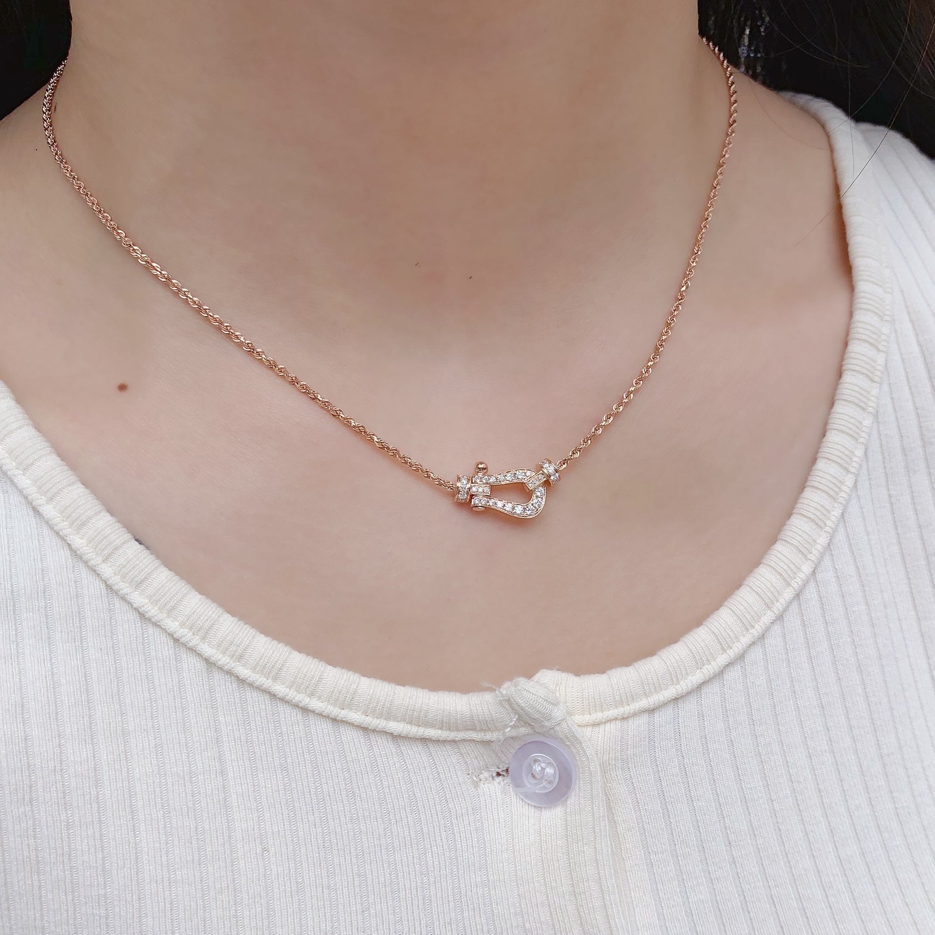 [Imperial] FORCE 10 PINK GOLD DIAMOND NECKLACE