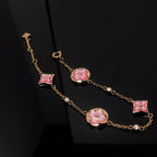 [Imperial] STAR AND SUN 4 MOTIF PINK MOP PINK GOLD BRACELET