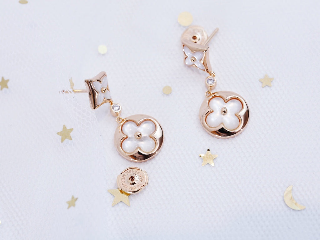 [Imperial] STAR AND SUN PINK GOLD MOP DROP EARRINGS
