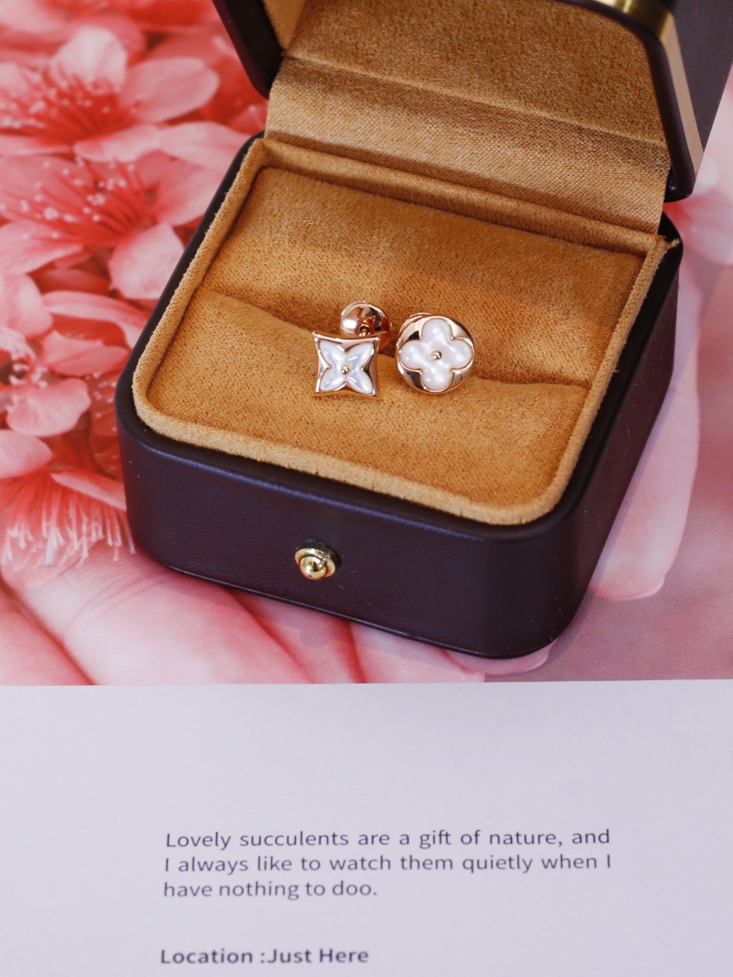 [Imperial] STAR AND SUN PINK GOLD MOP STUD EARRINGS