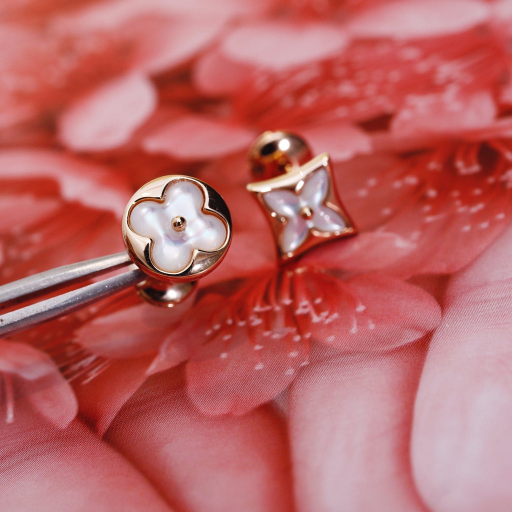 [Imperial] STAR AND SUN PINK GOLD MOP STUD EARRINGS