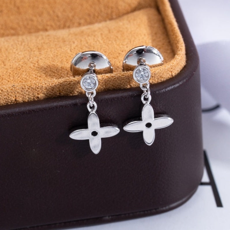 [Imperial] VIDYLLE SILVER DIAMOND MINI DROP EARRINGS