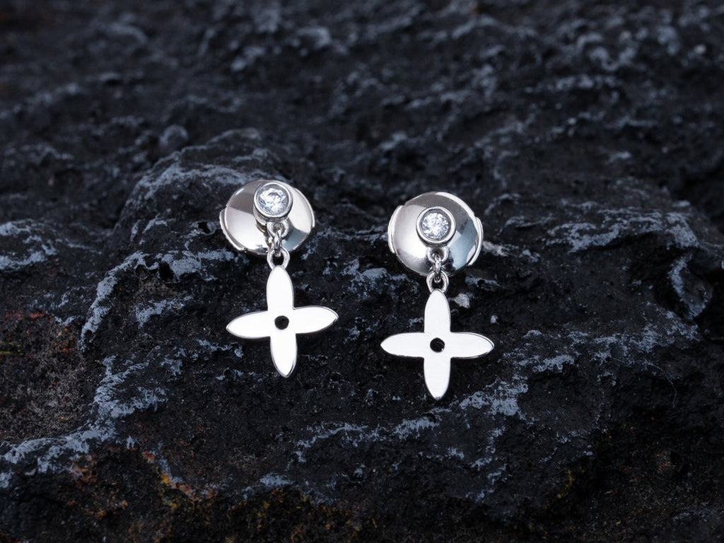 [Imperial] VIDYLLE SILVER DIAMOND MINI DROP EARRINGS