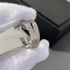 [Imperial] LOVE DIAMOND SILVER HOOP EARRINGS